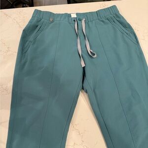 Figs hydrogreen cobija ankle zip scrub pants with Gray Drawstring size Large